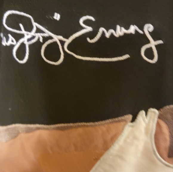 VINTAGE JULIUS ERVING APPLIQUED PIECE OF ART T-SHIRT WITH EMBROIDERED SIGNATURE - Picture 4 of 6